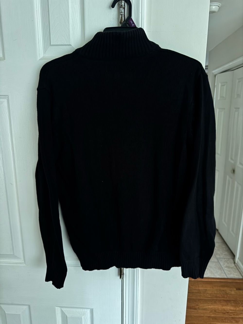 US Polo Assn Men's Medium Black 1/4 Zip Pullover Sweater Cotton Mock Neck Logo - Picture 9 of 10